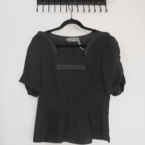 Cotelac Black Puff Sleeve Crop Top Size 3